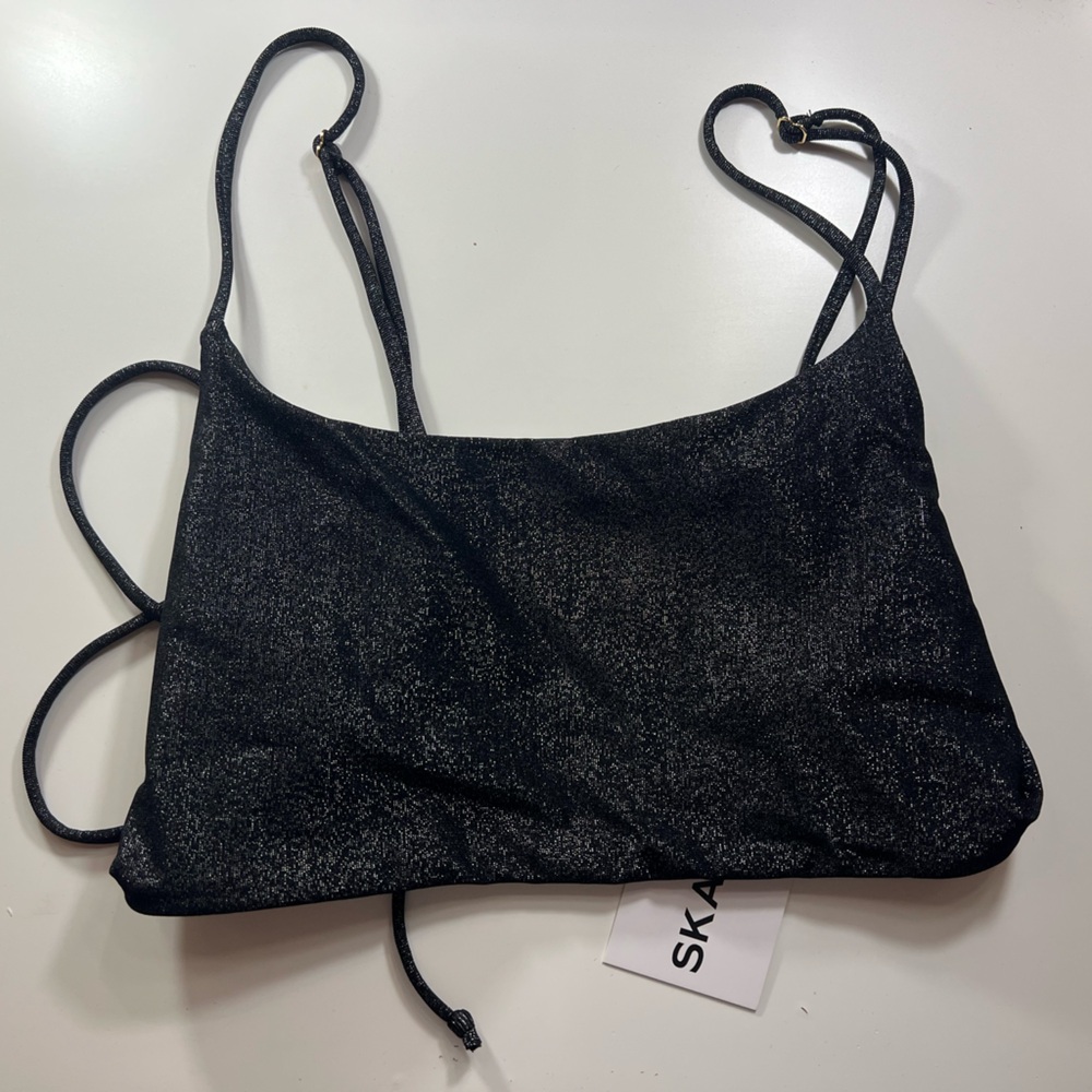 Skatie Black sparkle bikini top